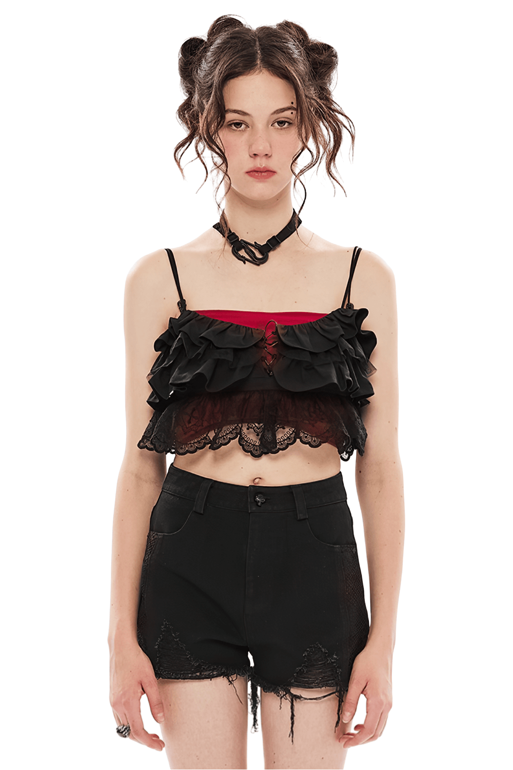 Elegant Black Lace Off-the-Shoulder Top Camisole