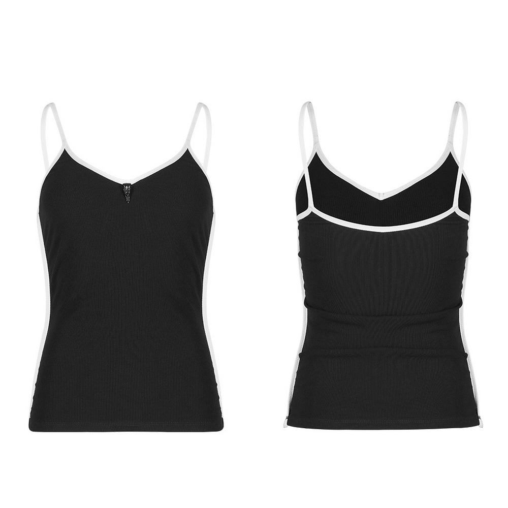 Elegant Crow Buckle Camisole in Contrast Design