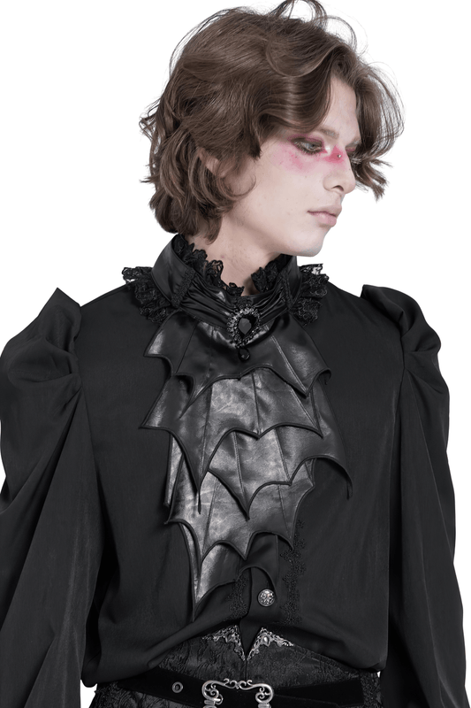 Elegant Gothic Black Batwing Layered Neckwear For Men