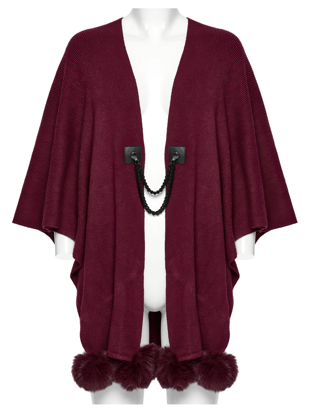 Elegant Gothic Burgundy Shawl with Moon Phase Print