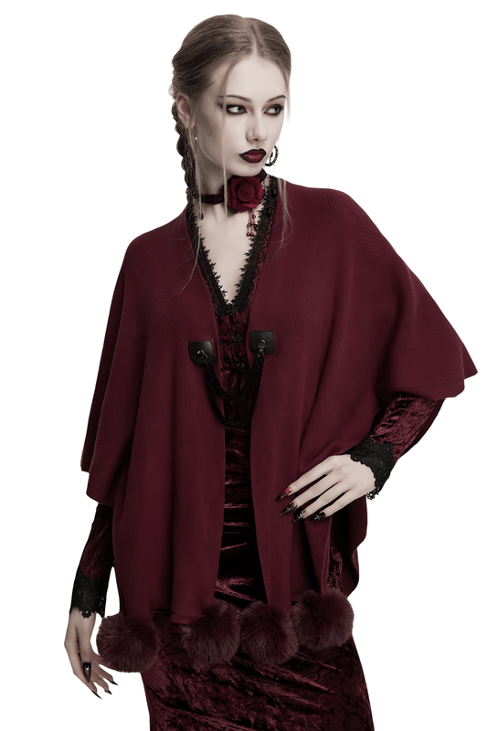 Elegant Gothic Burgundy Shawl with Moon Phase Print