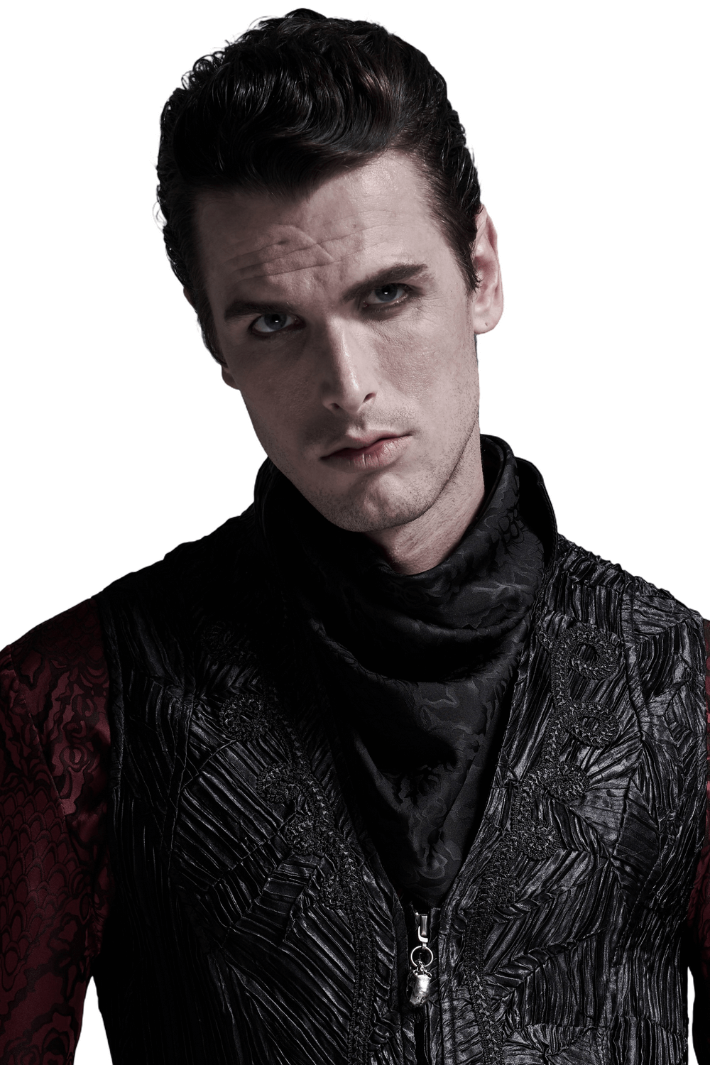 Elegant Gothic Jacquard Triangular Scarf for Men