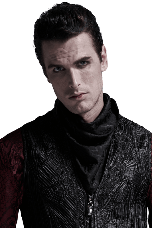 Elegant Gothic Jacquard Triangular Scarf for Men
