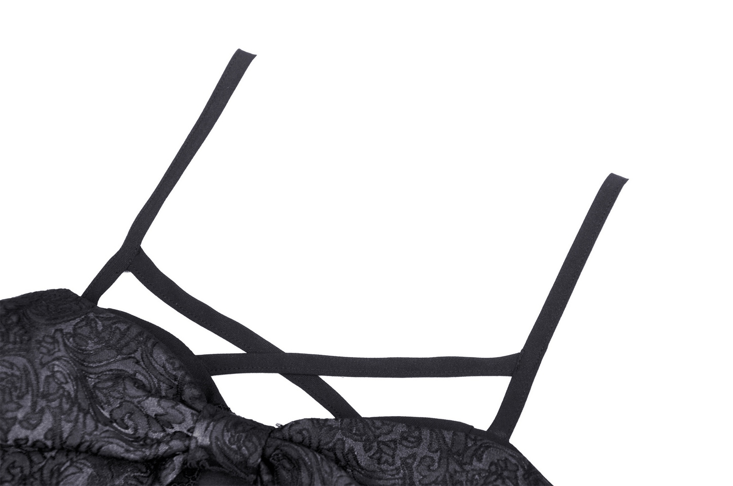 Elegant Gothic Lolita Bowknot Crop Top With Straps