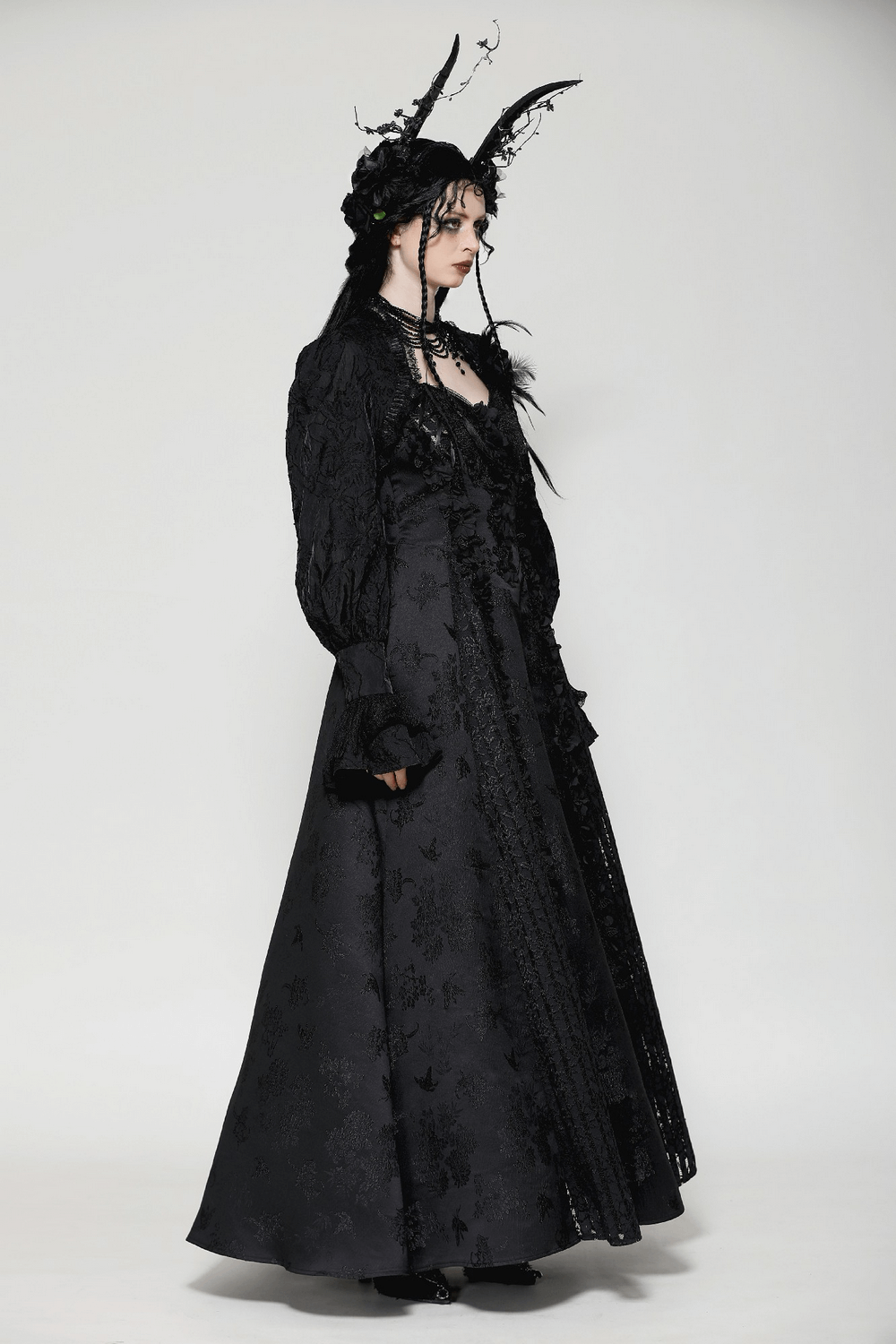 Elegant Gothic Ruffles Bolero with Fringe Sleeves