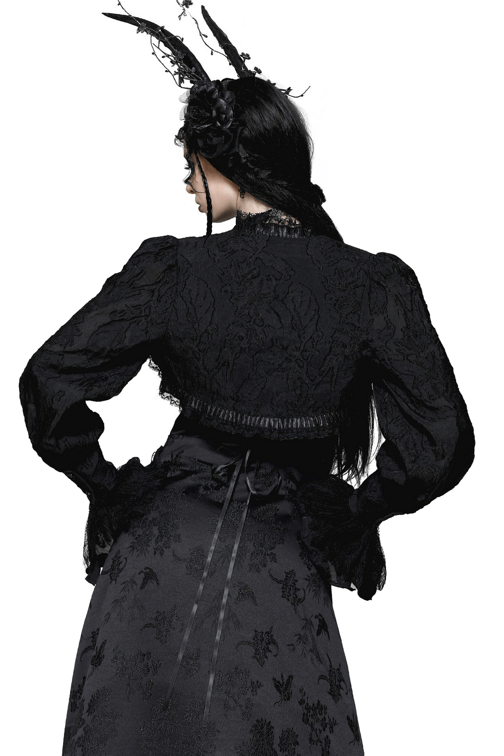 Elegant Gothic Ruffles Bolero with Fringe Sleeves