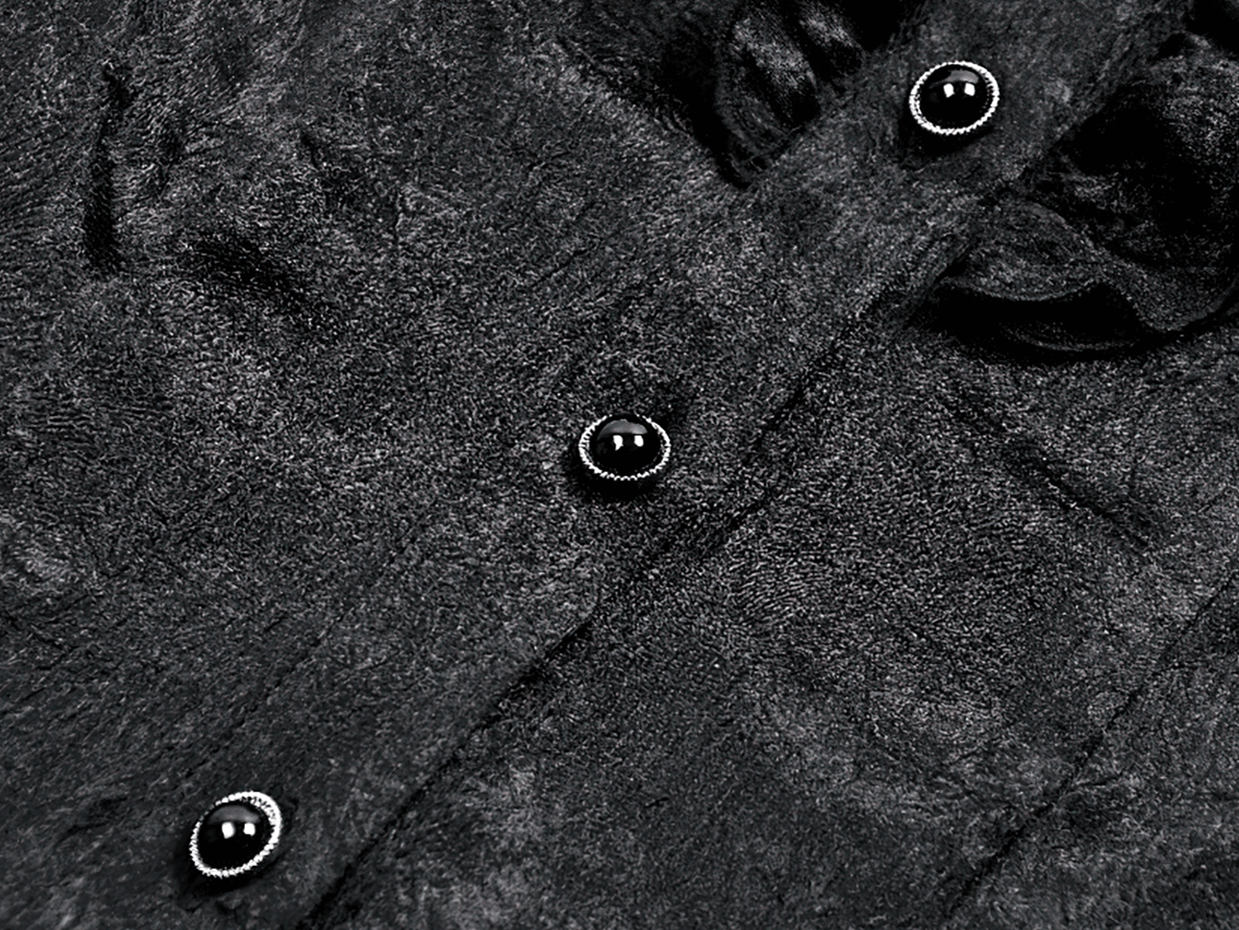 Elegant Gothic Shirt with Ruffles and Dramatic Lace Cuffs