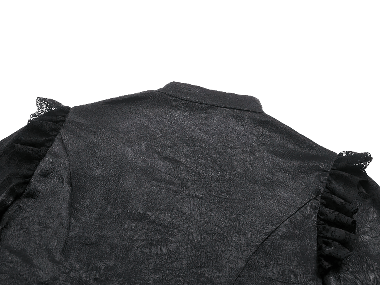 Elegant Gothic Shirt with Ruffles and Dramatic Lace Cuffs