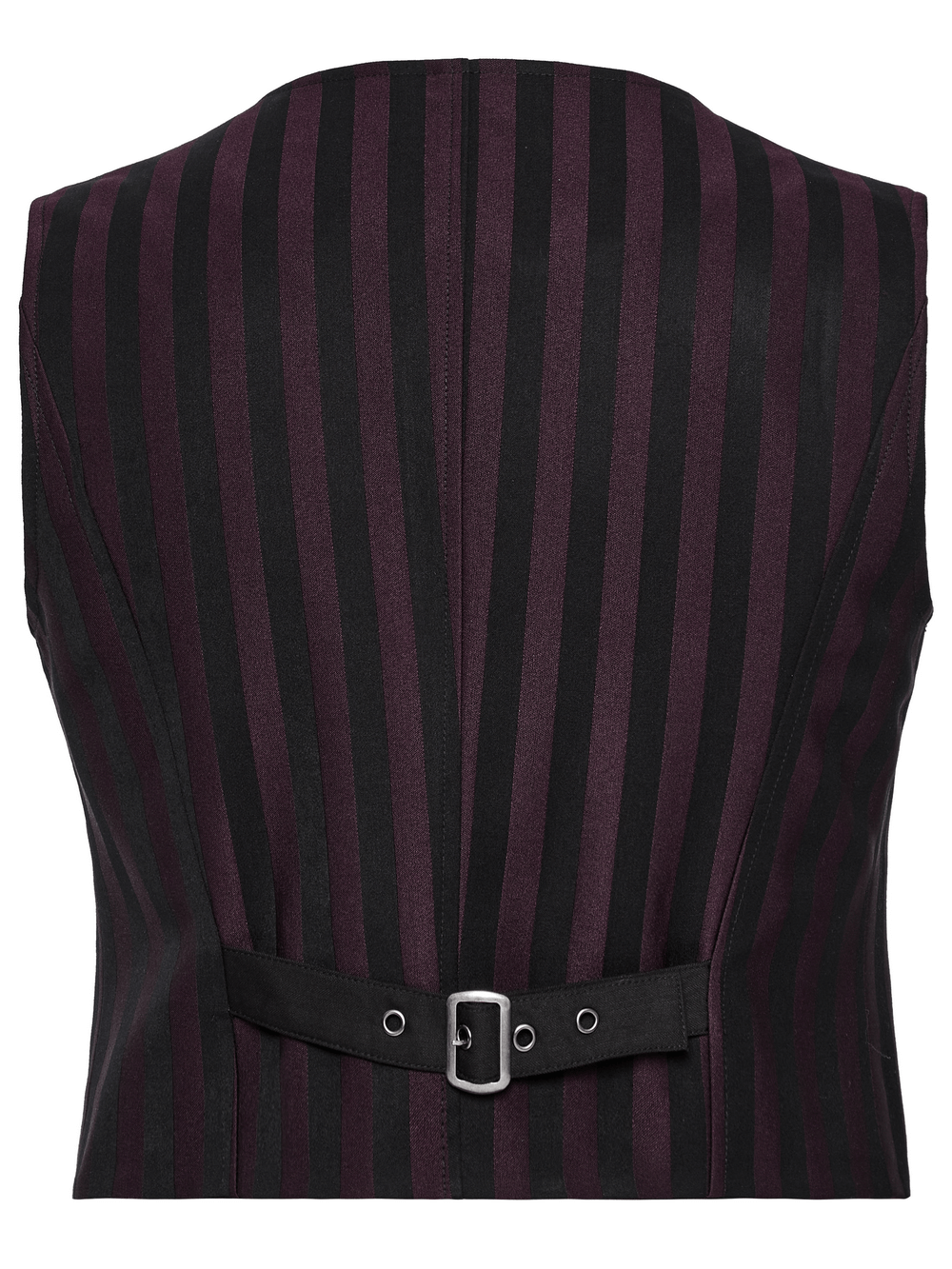 Elegant Gothic Striped Button-Up Waistcoat for Men