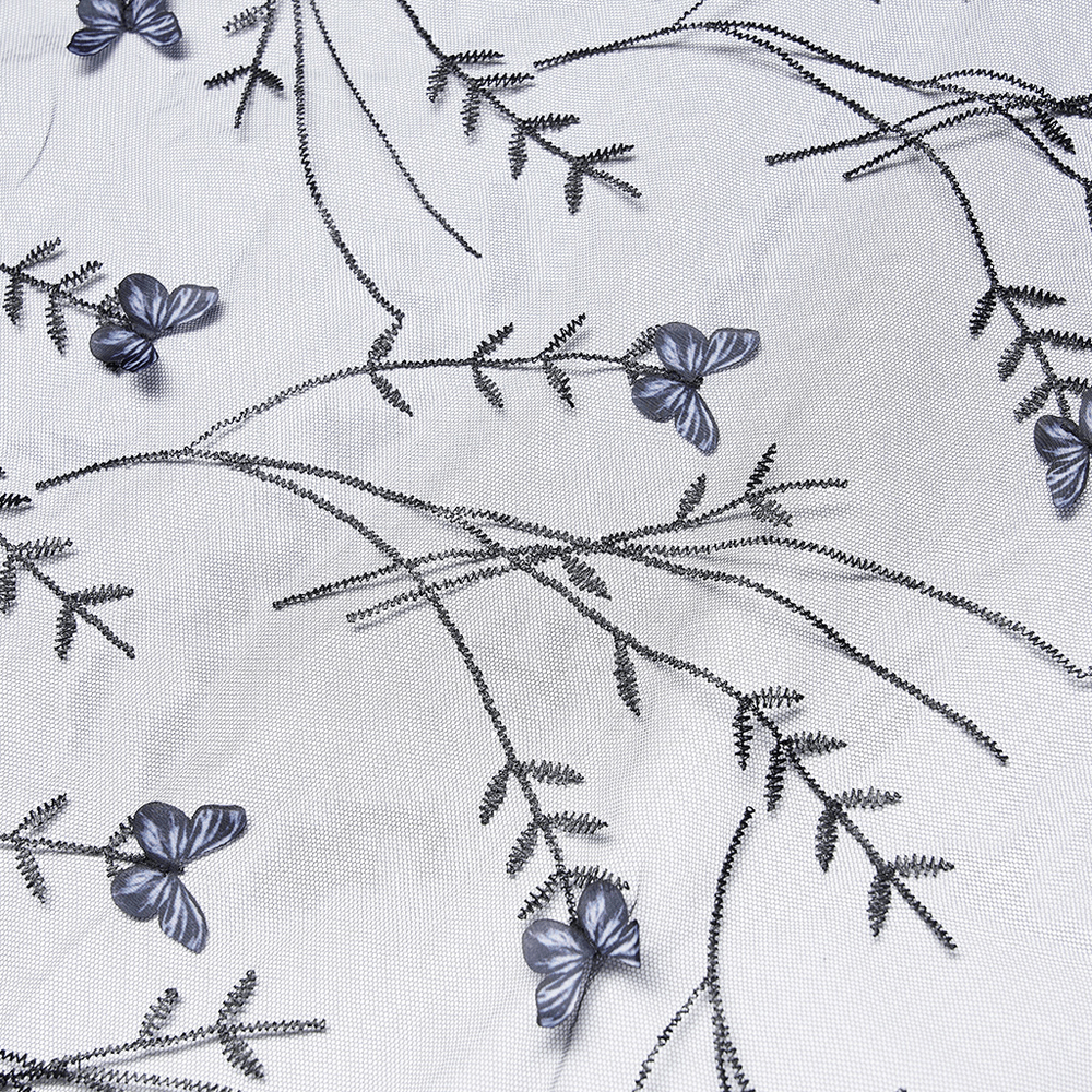 Elegant Gothic Three-Dimensional Lace Butterfly Veil