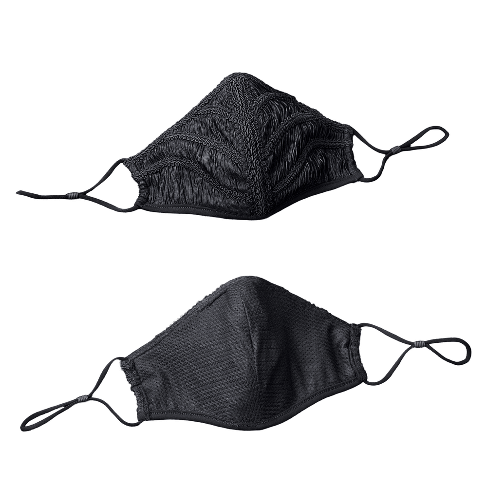 Elegant Gothic Woven Fabric Mask with Webbing