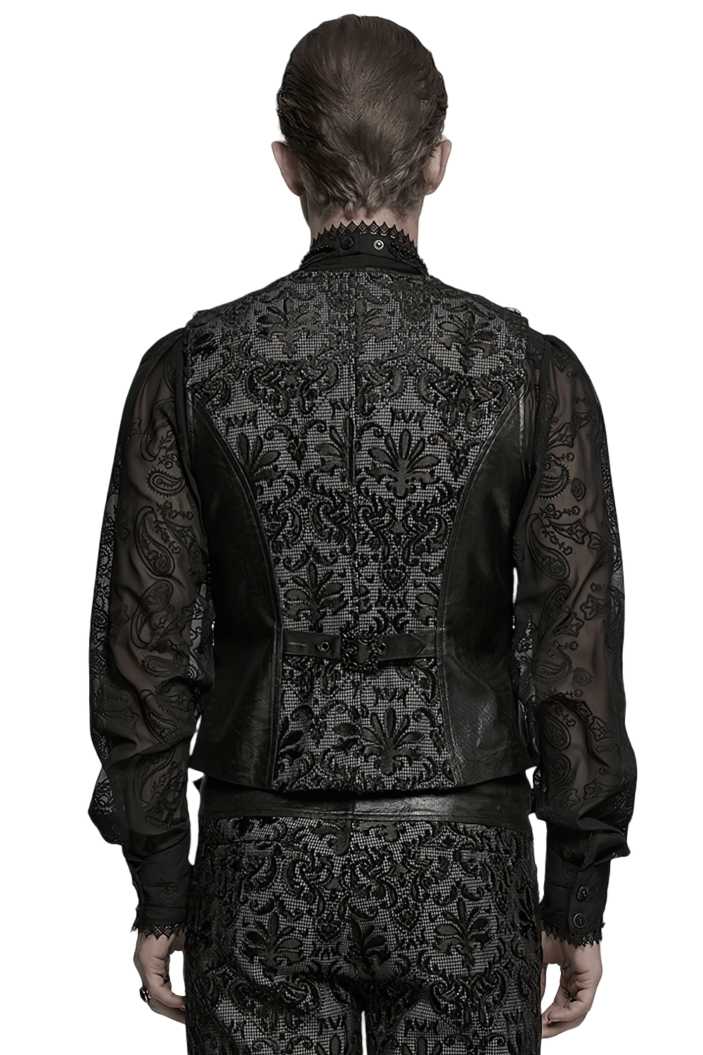 Elegant Men's Gothic Embroidered Brocade Waistcoat
