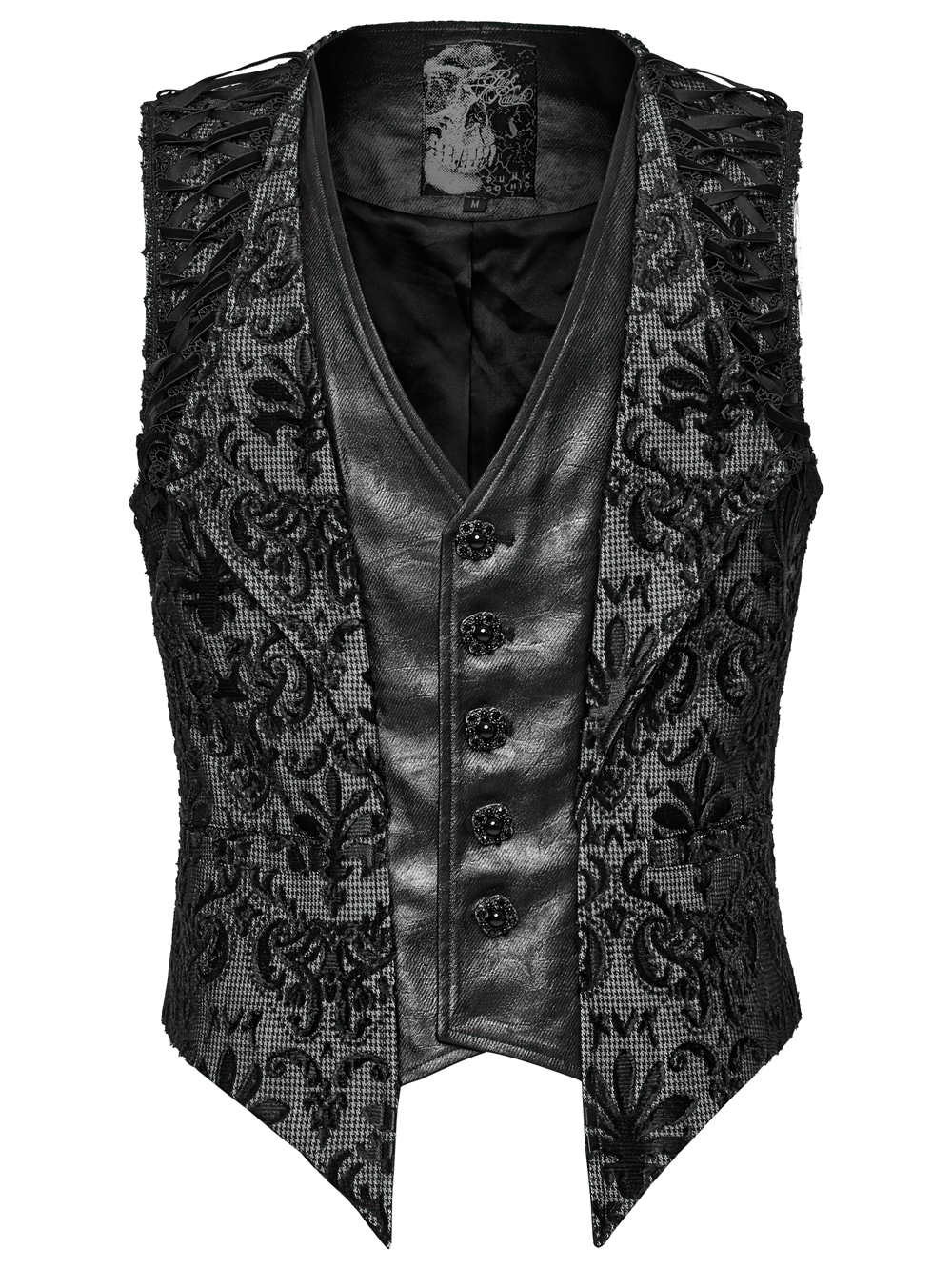 Elegant Men's Gothic Embroidered Brocade Waistcoat