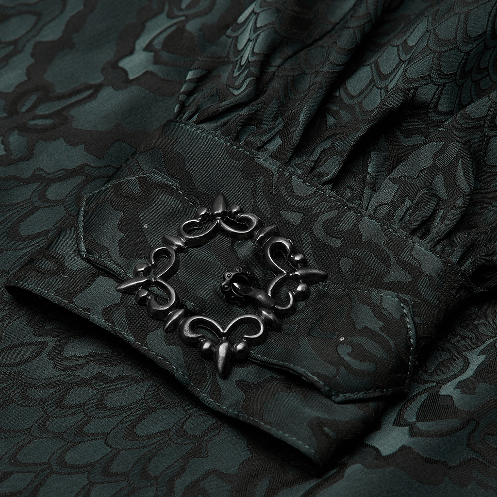 Elegant Men's Vintage Lace-Up Jacquard Shirt