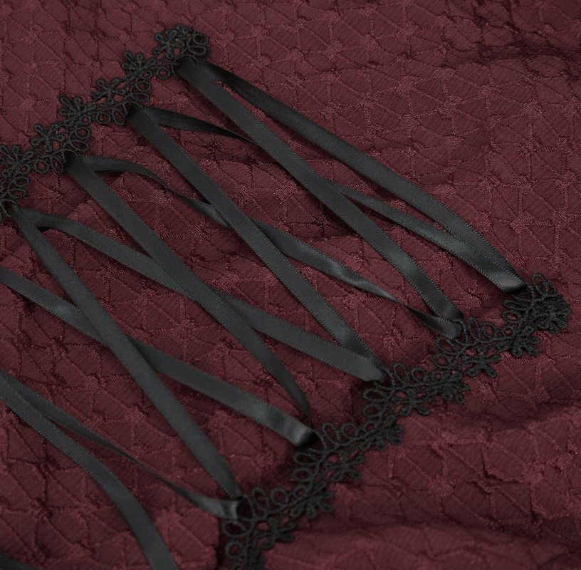 Elegant Off Shoulder Buttons Halterneck Shirt with Lace-up on Back