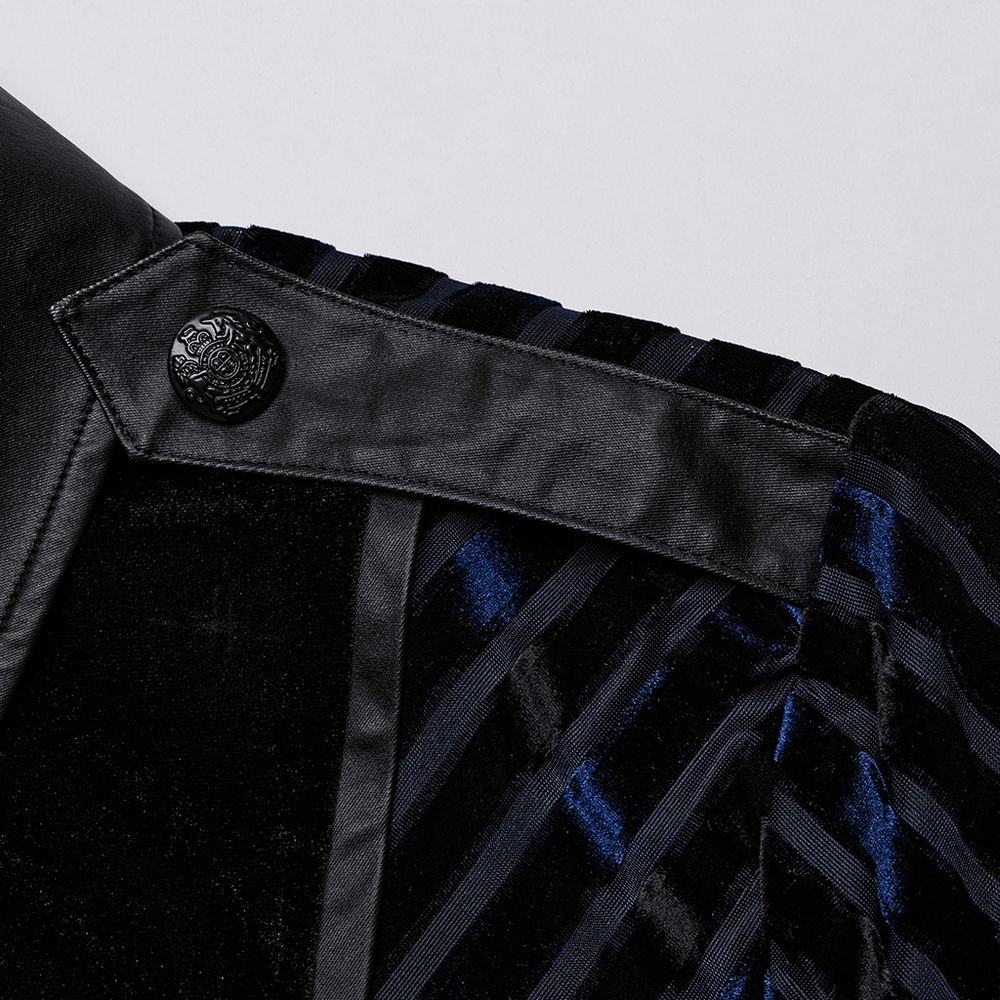 Elegant Striped Velvet and Rubberized Men's Shirt