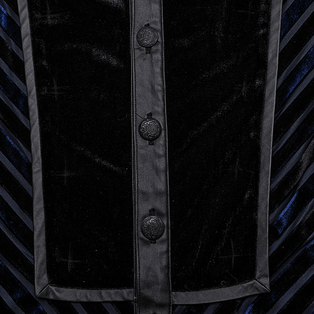 Elegant Striped Velvet and Rubberized Men's Shirt