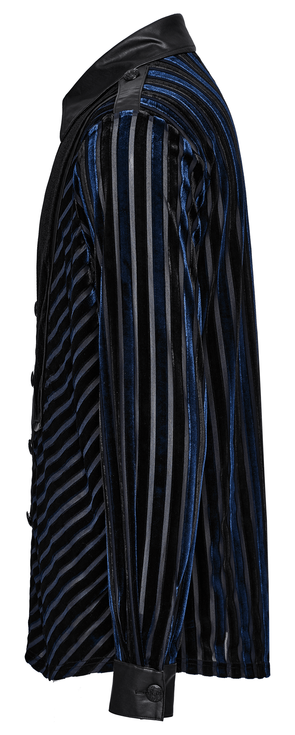Elegant Striped Velvet and Rubberized Men's Shirt
