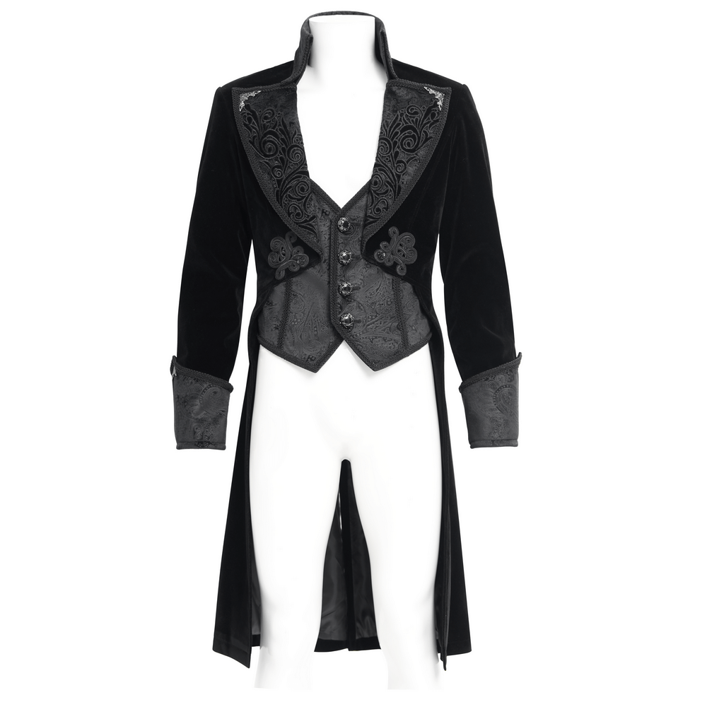 Elegant Victorian Tailcoat with Embroidered Lapels