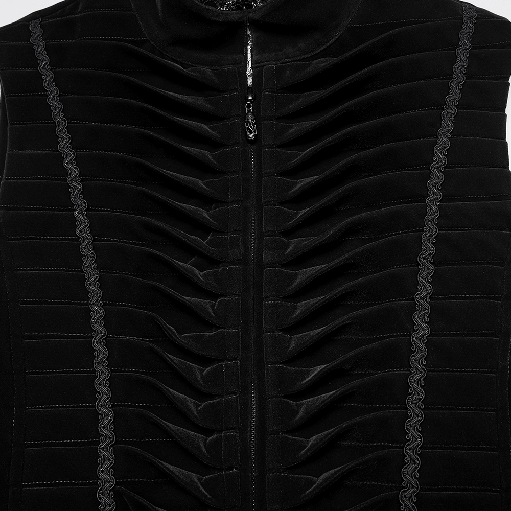 Elegant Waistcoat with Tailcoat Hem and Structured Pleats