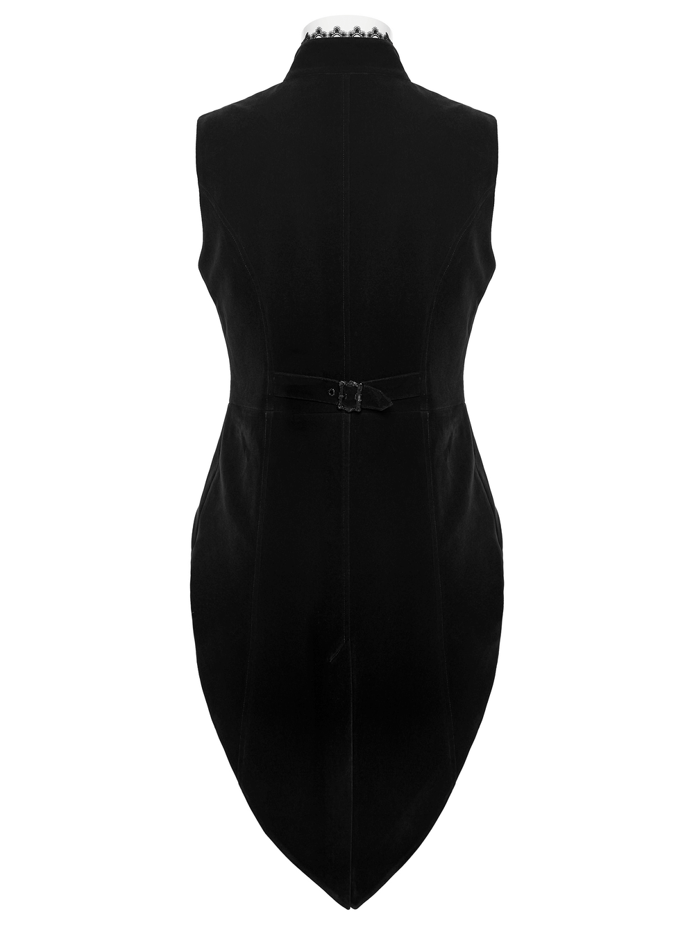 Elegant Waistcoat with Tailcoat Hem and Structured Pleats