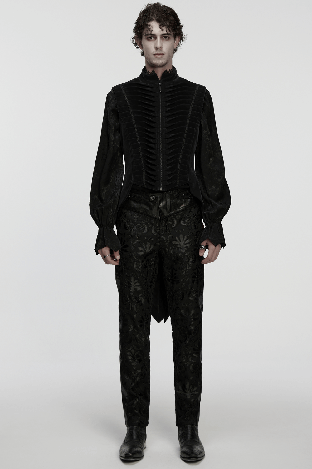 Elegant Waistcoat with Tailcoat Hem and Structured Pleats