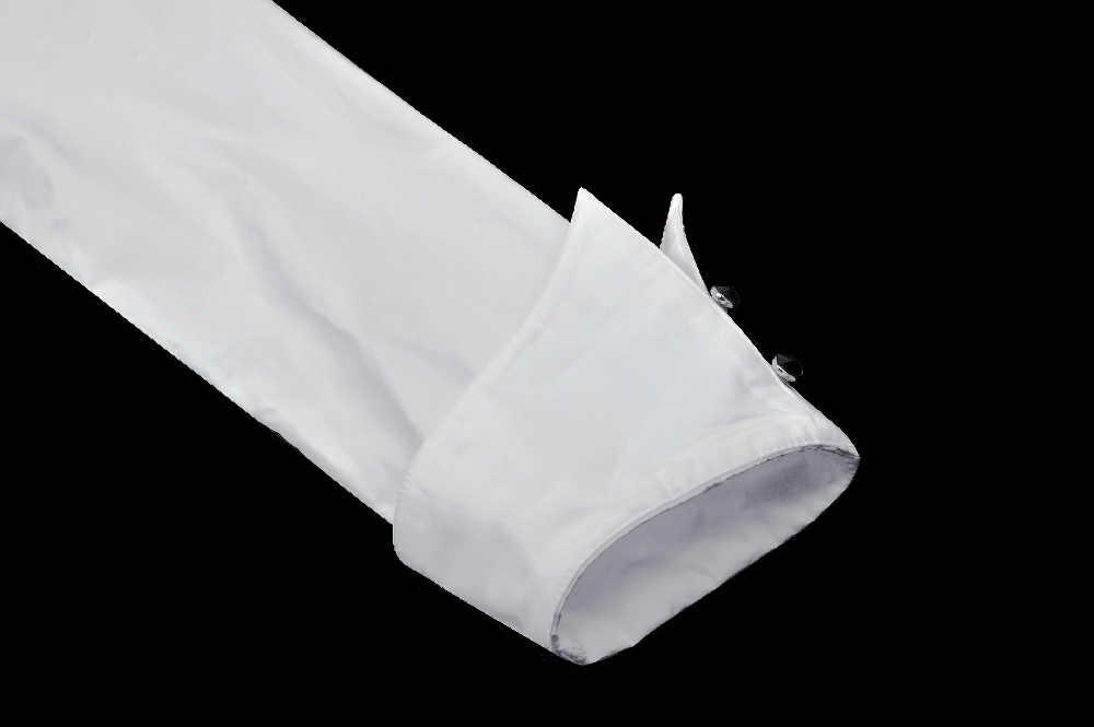 Elegant White Ruffled Blouse with Button Detailing