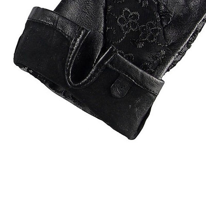 Elegant Women's Genuine Leather Gloves / Ladies Thin Non-slip Lace Gloves