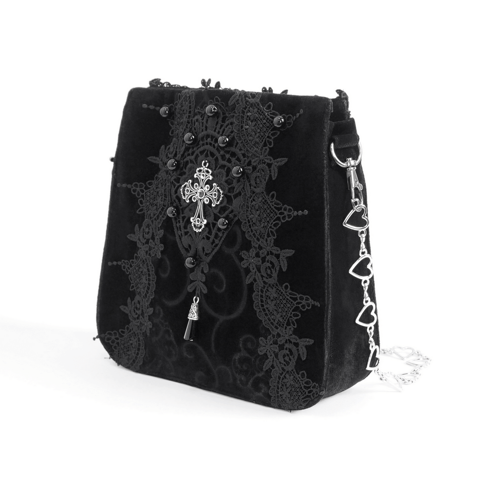Elegant Women's Gothic Floral Embroidered Shoulder Bag