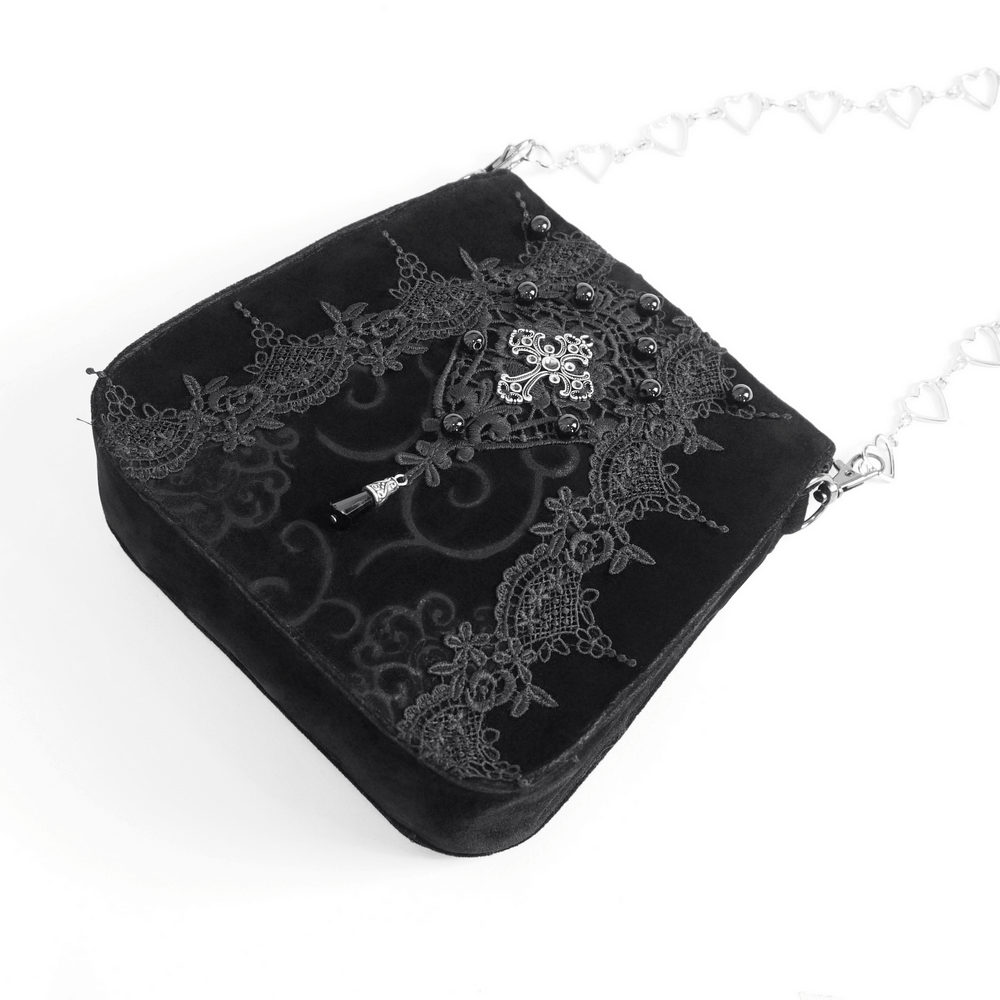 Elegant Women's Gothic Floral Embroidered Shoulder Bag