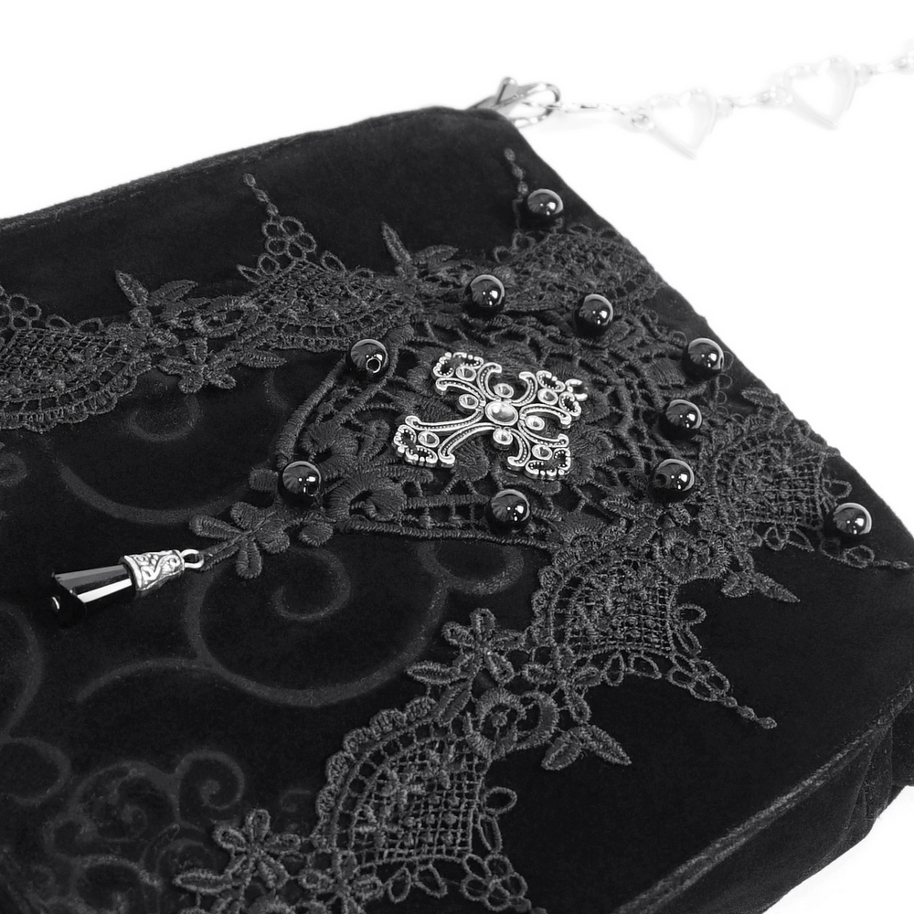 Elegant Women's Gothic Floral Embroidered Shoulder Bag