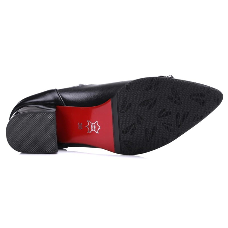 Elegant Women's Pointed Thick Ankle Boots / Casual Ladies Shoes with Spikes