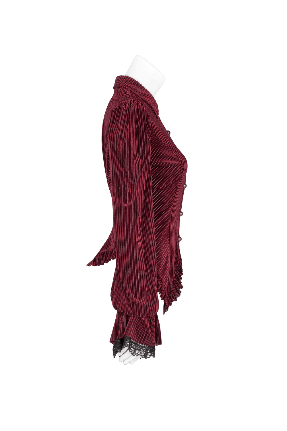 Elegant Women's Striped Velvet Corset Shirt in Gothic Style