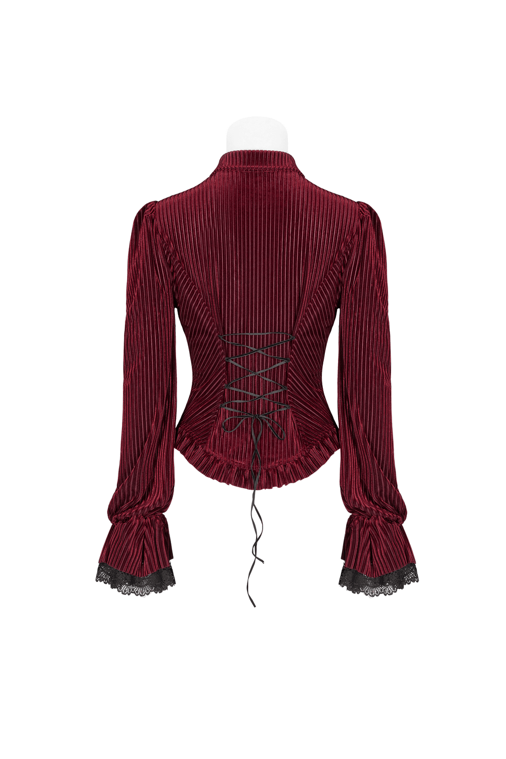 Elegant Women's Striped Velvet Corset Shirt in Gothic Style