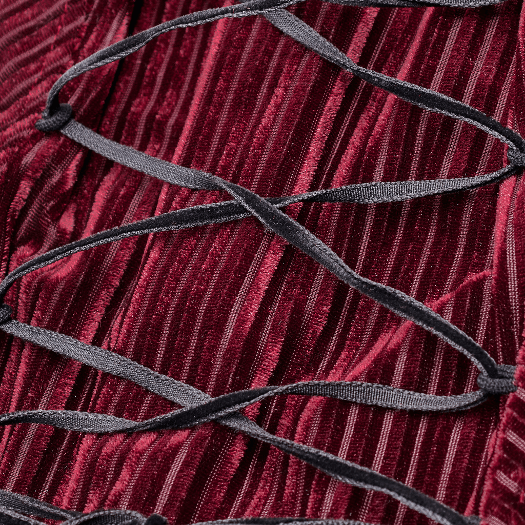 Elegant Women's Striped Velvet Corset Shirt in Gothic Style