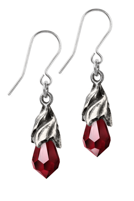 Empyrean Tear Earrings - Red Austrian Crystal Dropper