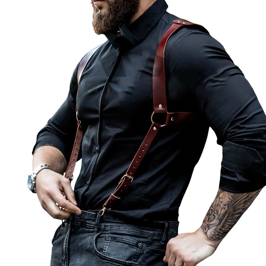 Erotic Gothic Body Harness For Men / Male Fetish Suspenders / Accessories For BDSM