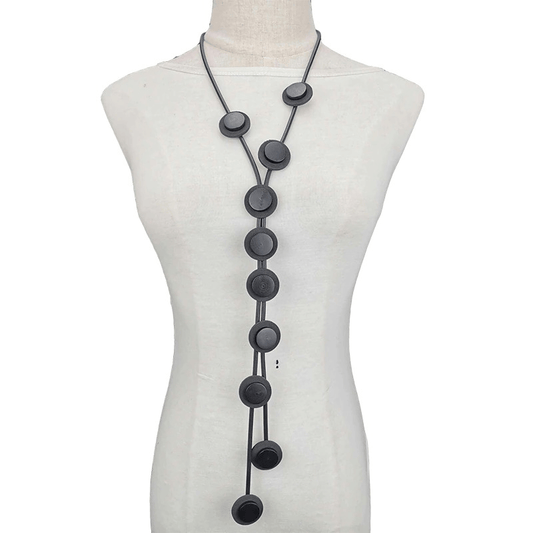 Ethnic Long Pendant Necklaces For Women / Gothic Rubber Handmade Necklaces