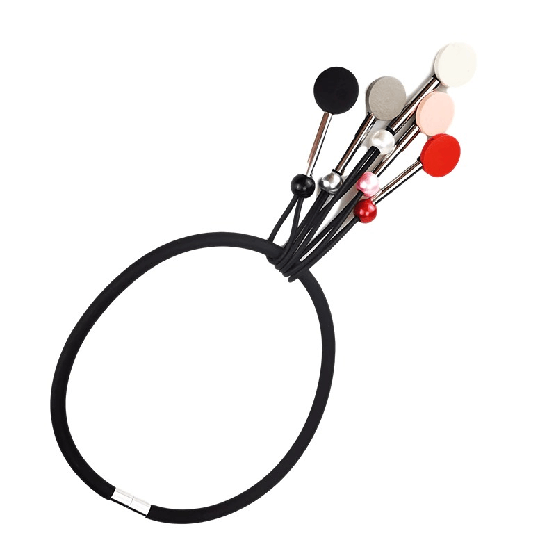 Ethnic Necklaces For Women with Multicolor Beads / Handmade Elasticity Silicone Choker