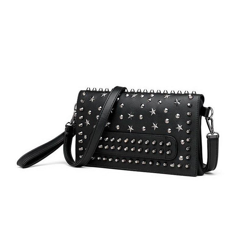 Evening Clutch Women's Bag in Rock Style / Rivet Star Female Shoulder Bag / Classic Crossbody Purse