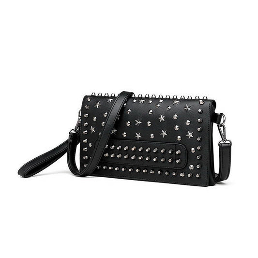 Evening Clutch Women's Bag in Rock Style / Rivet Star Female Shoulder Bag / Classic Crossbody Purse