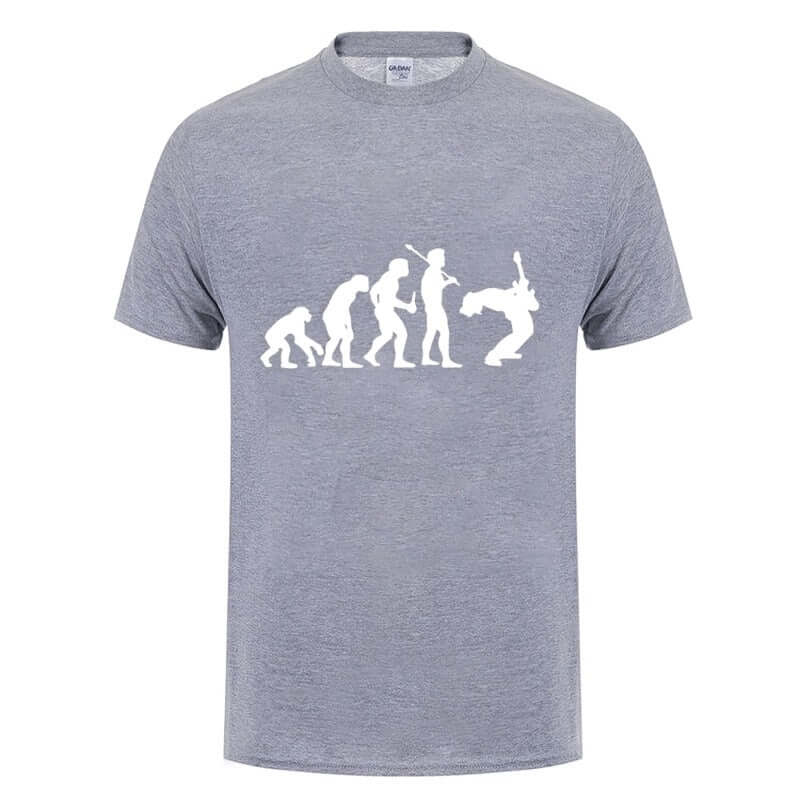 "Evolution of a Guitarist" Graphic T-shirt / Round Neck Unisex Tees / Rock Style Cool Outfits