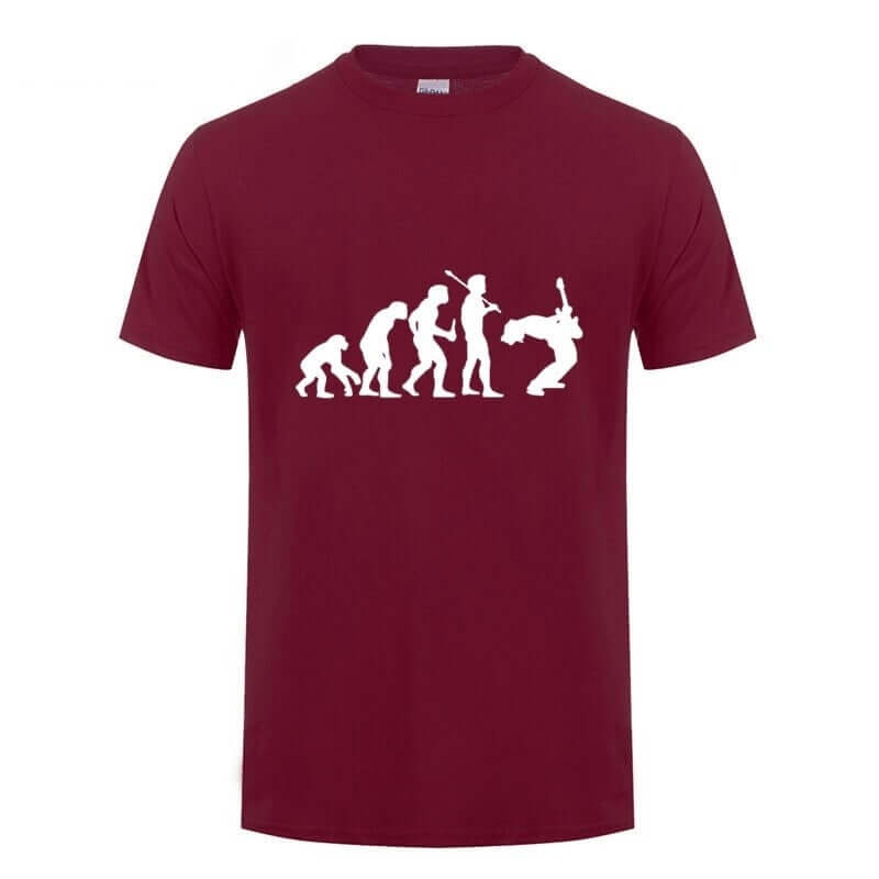 "Evolution of a Guitarist" Graphic T-shirt / Round Neck Unisex Tees / Rock Style Cool Outfits