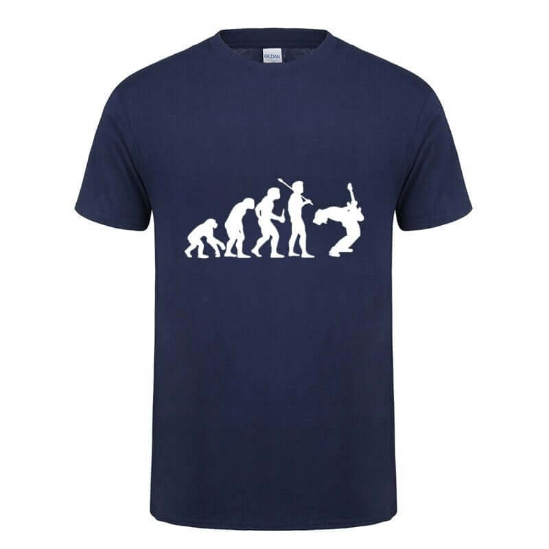 "Evolution of a Guitarist" Graphic T-shirt / Round Neck Unisex Tees / Rock Style Cool Outfits