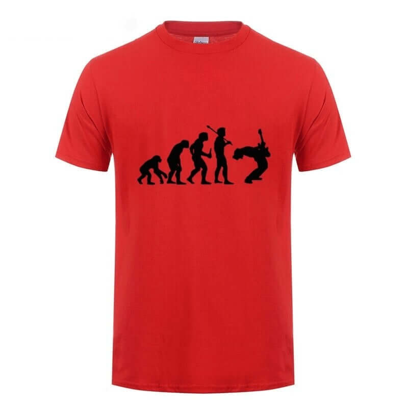"Evolution of a Guitarist" Graphic T-shirt / Round Neck Unisex Tees / Rock Style Cool Outfits