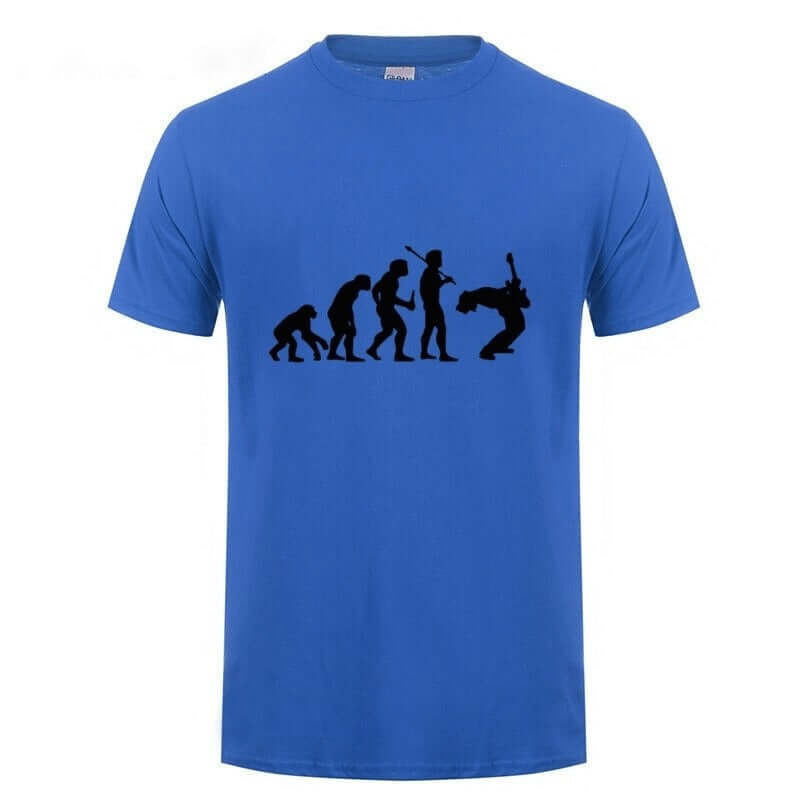 "Evolution of a Guitarist" Graphic T-shirt / Round Neck Unisex Tees / Rock Style Cool Outfits