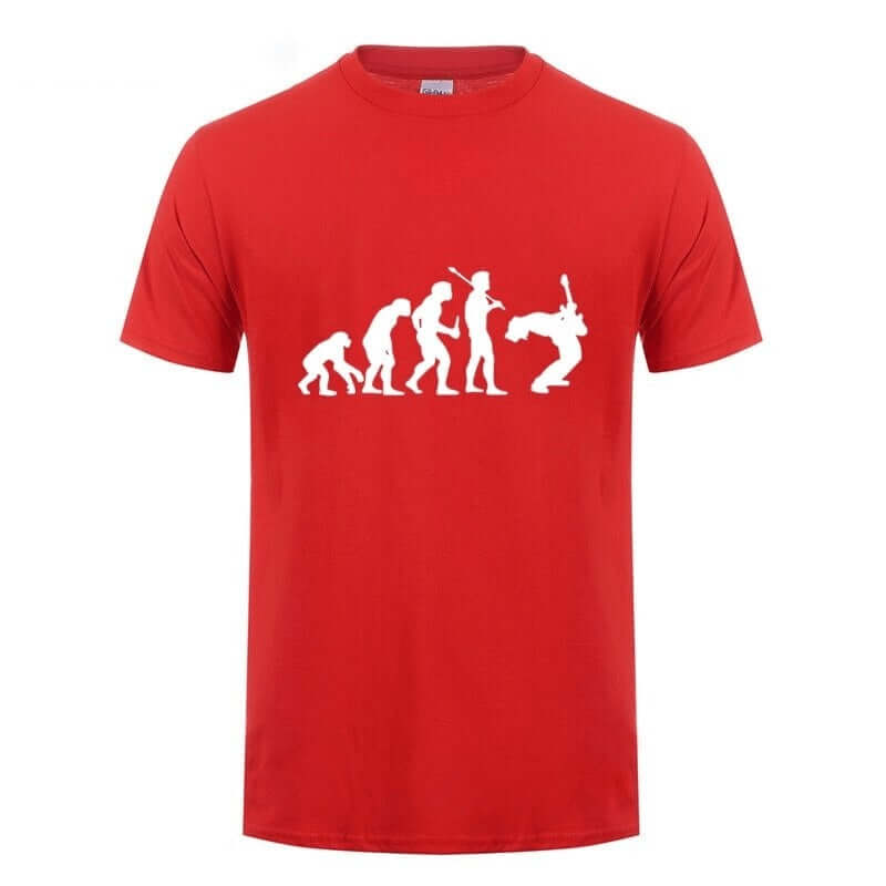 "Evolution of a Guitarist" Graphic T-shirt / Round Neck Unisex Tees / Rock Style Cool Outfits