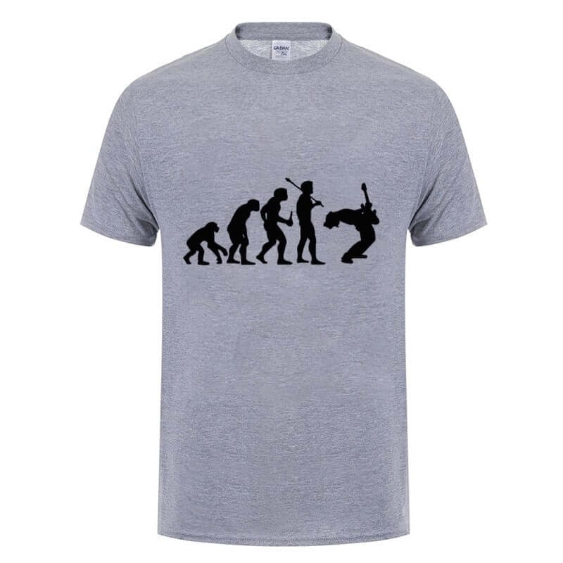 "Evolution of a Guitarist" Graphic T-shirt / Round Neck Unisex Tees / Rock Style Cool Outfits