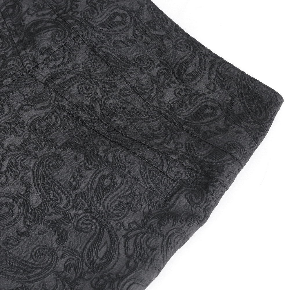 Exquisite Black Floral Embroidered Trousers with Lace