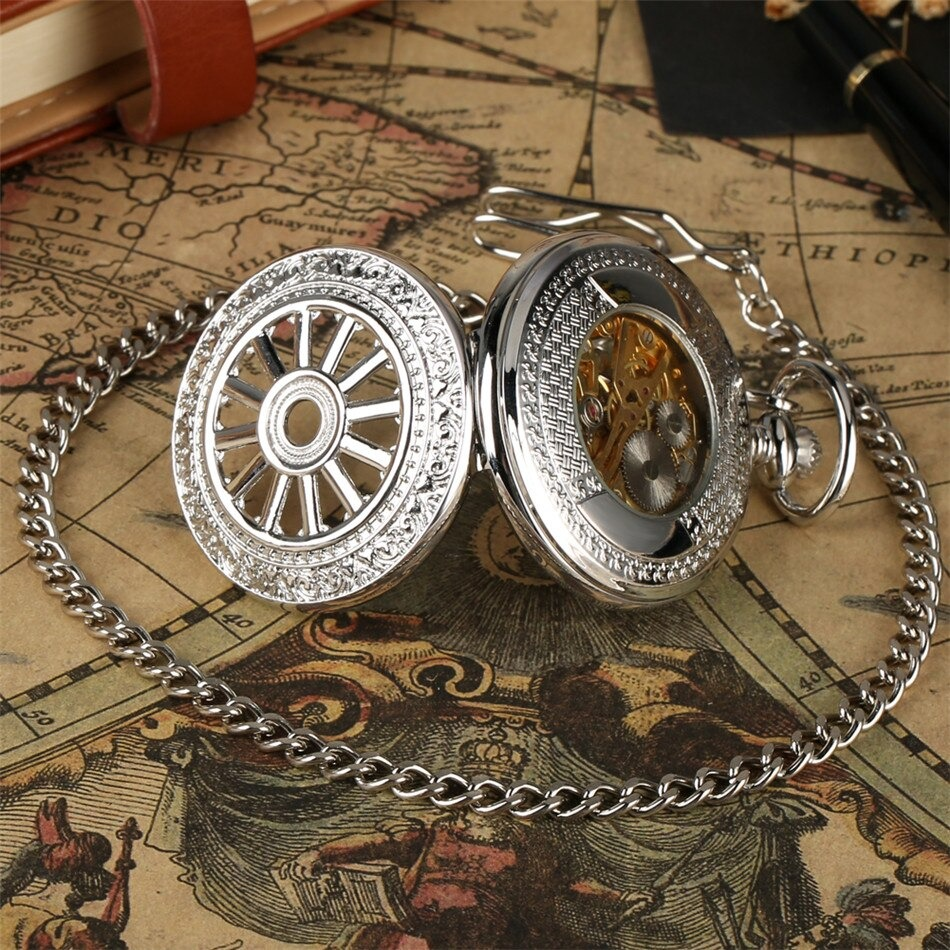 Exquisite Male Retro Clock with Chain / Antique Mechanical Pocket Watch of Three Colors